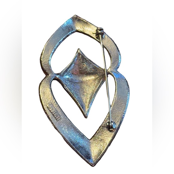 Vintage M Lent Silver finish modernist unique brooch - Picture 3 of 3